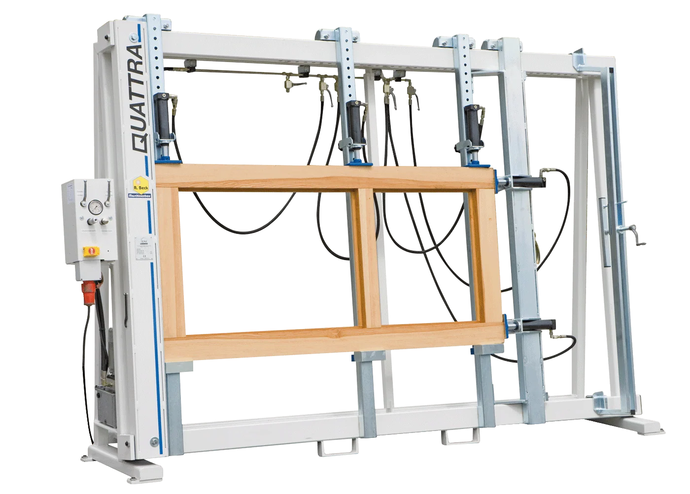 Animation der Verleimpresse Quattra Eh1 der Firma Beck Maschinenbau GmbH aus Sigmaringen